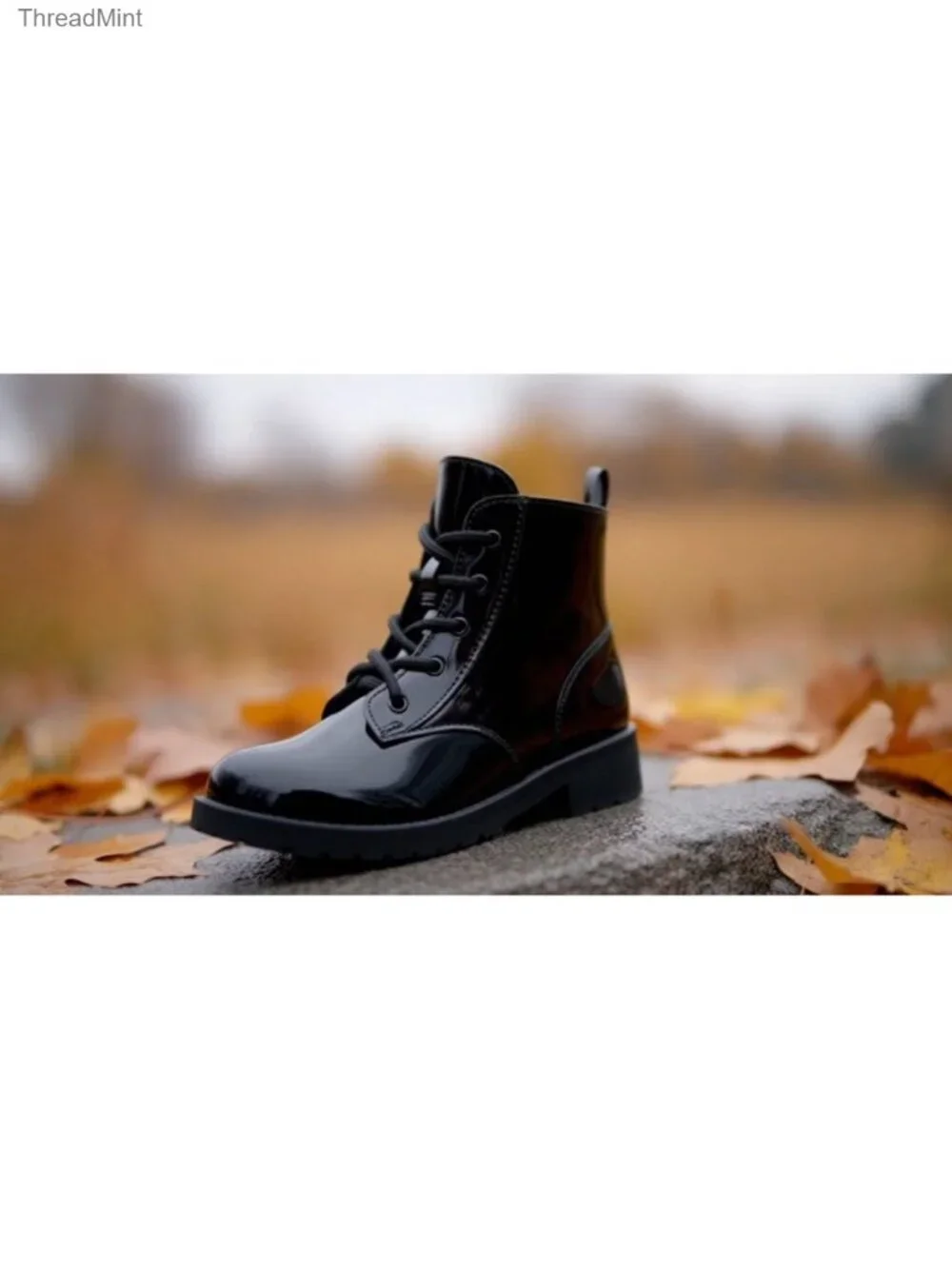 Girls Non-Slip Water-Resistant Ankle Combat Boots Side Zipper